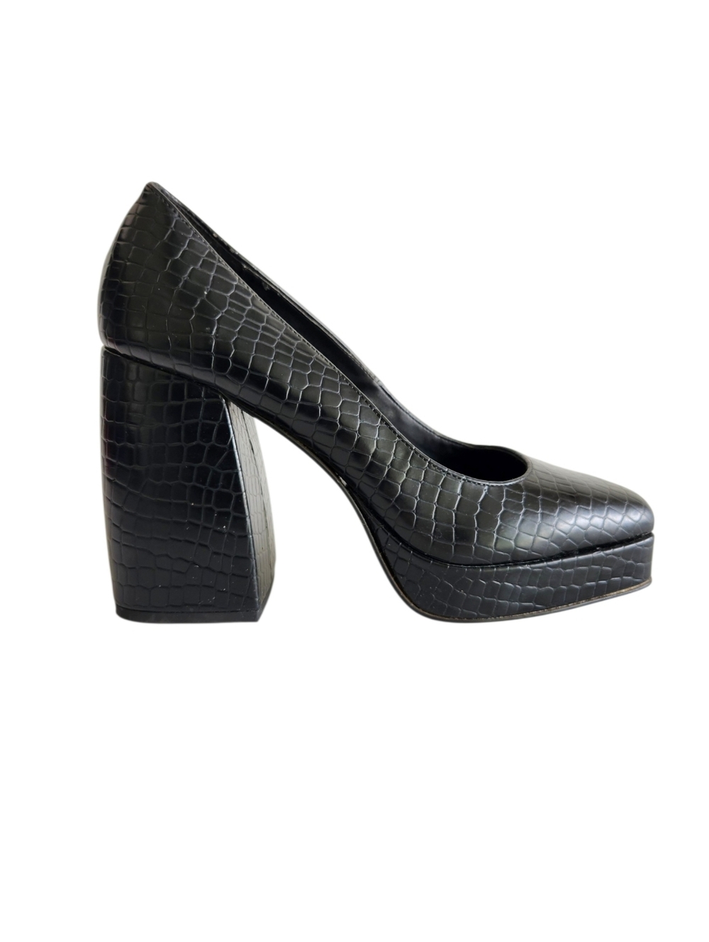 Katy Perry The Uplift Platform Pump Black Block Heel Square Toe  Women Size 10